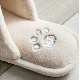 Plush cotton slippers lovely female winter cartoon cat claw lovers at home anti-skid warmth at home