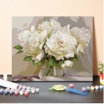 Digital oil painting diy filling peony flowers European style living room decoration painting Hand painting decompression hand filling oil painting